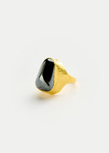 22kt Gold Night Hematite Tibetan Ring