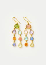 18kt Gold Mixed Stones Jellyfish Earrings