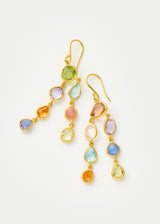 18kt Gold Mixed Stones Jellyfish Earrings
