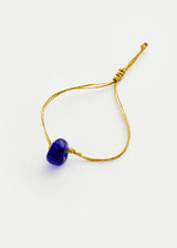 Azaz Blue Glass Single Bead Bracelet on Cord