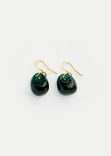18kt Gold Azaz Teal Glass Drop Earrings