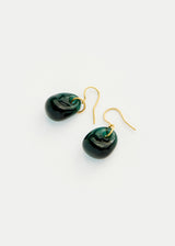 18kt Gold Azaz Teal Glass Drop Earrings