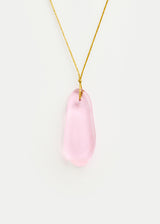 Azaz Pink Glass Long Bead on Cord