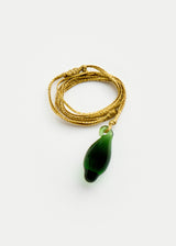 Azaz Green Glass Seed Bead on Cord