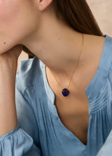 Azaz Dark Blue Glass Bead on Cord