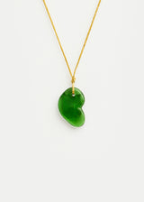 Azaz Green Glass Kidney Bead on Cord