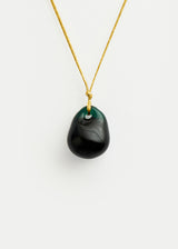 Azaz Large Teal Glass Bead on Cord