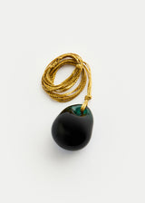 Azaz Large Teal Glass Bead on Cord