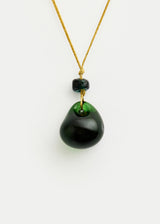 Azaz Green Glass Double Bead on Cord