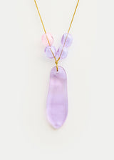Azaz Pink & Purple Glass Beaded Necklace on Cord