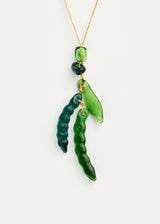 Azaz Green Glass Bean Cluster on Cord