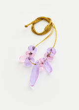 Azaz Pink & Purple Glass Multi Beaded Necklace on Cord
