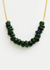 Azaz Green Glass Multi Beaded Necklace on Cord