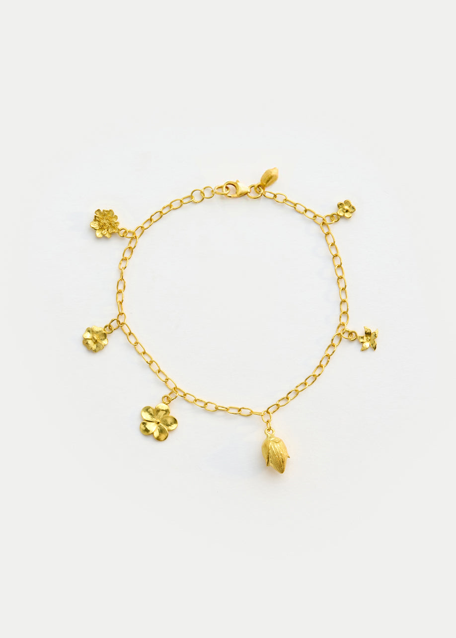 flower seed bracelet 18kt Gold Flora Flower & Seed Bracelet – Pippa Small