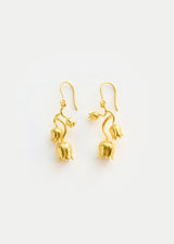18kt Gold Flora Three Tulip Earrings