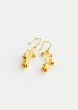 18kt Gold Flora Three Tulip Earrings