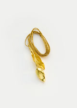 18kt Gold Flora Flower & Leaf Pendant on Cord
