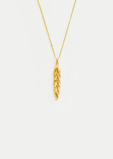 18k Gold Bethlehem Zaytun Barley Leaf Pendant on Cord
