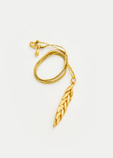18k Gold Bethlehem Zaytun Barley Leaf Pendant on Cord