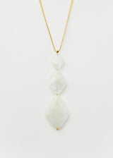 Rainbow Moonstone Archaic Three Stone Necklace on Cord