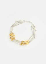 18kt Gold Vermeil & Sterling Silver PSTM Afghanistan Roya Triple Line Bracelet