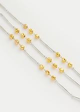 18kt Gold Vermeil & Sterling Silver PSTM Afghanistan Roya Triple Line Bracelet