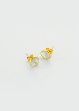18kt gold aquamarine classic studs product image 1