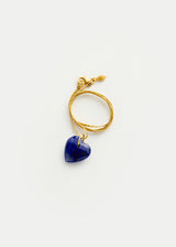 18kt Gold Lapis Lazuli Love Heart Amulet on Cord
