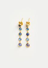 18kt Gold PSTM Myanmar Sapphire Five Drop Studs