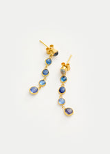 18kt Gold PSTM Myanmar Sapphire Five Drop Studs