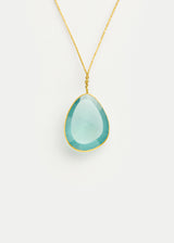 18kt Gold Koh-I-Noor Aquamarine Colette Set Pendant on Cord