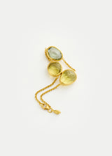 18kt Gold Carnival Lemon Quartz & Green Amethyst Three Stones Bracelet