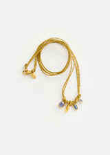 18kt Gold Indigo Tanzanite & Kyanite with Seed Cluster on Cord