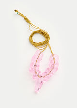Azaz Pink Glass Multi Beaded Necklace on Cord