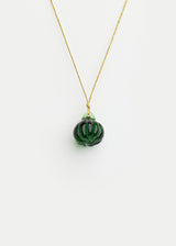 Azaz Green Glass Large Fig Pendant on Cord Image 1