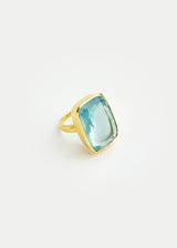 18kt Gold Aquamarine Cocktail Ring Image 2