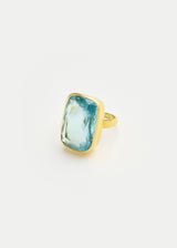 18kt Gold Aquamarine Cocktail Ring Image 1