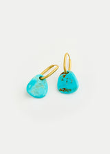 18kt Gold Hathor Turquoise Hoop Earrings