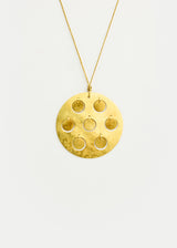 18kt Gold Cusco Large Circle Pendant on Cord