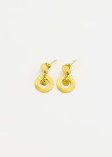 18kt Gold Cusco Circle Drop Studs