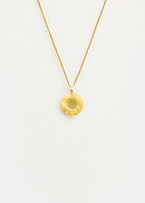 18kt Gold Cusco Small Circle Pendant on Cord