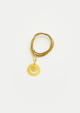 18kt Gold Cusco Small Circle Pendant on Cord