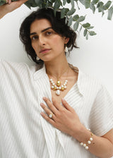 18kt Gold Aphrodite's White Pearl Greek Ring