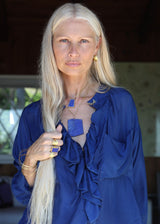 18kt Gold Nila Lapis on Chain Necklace