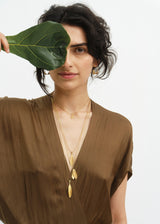 18kt Gold Bethlehem Zaytun Leaf Hoops