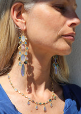 18kt Gold Venus Abalone Shell Chandelier Earrings