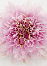 18kt Gold Pink Tourmaline Double Drop Earrings