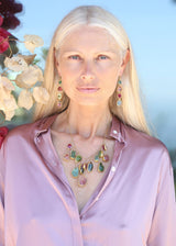 18kt Gold Iris Mixed Tourmaline Fringe Necklace