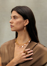 18kt Gold Vermeil PSTM Afghanistan Pink Glass Double Drop Earrings