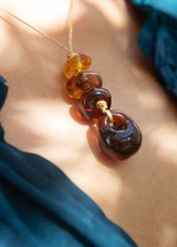 Azaz Amber Glass Beads on Cord